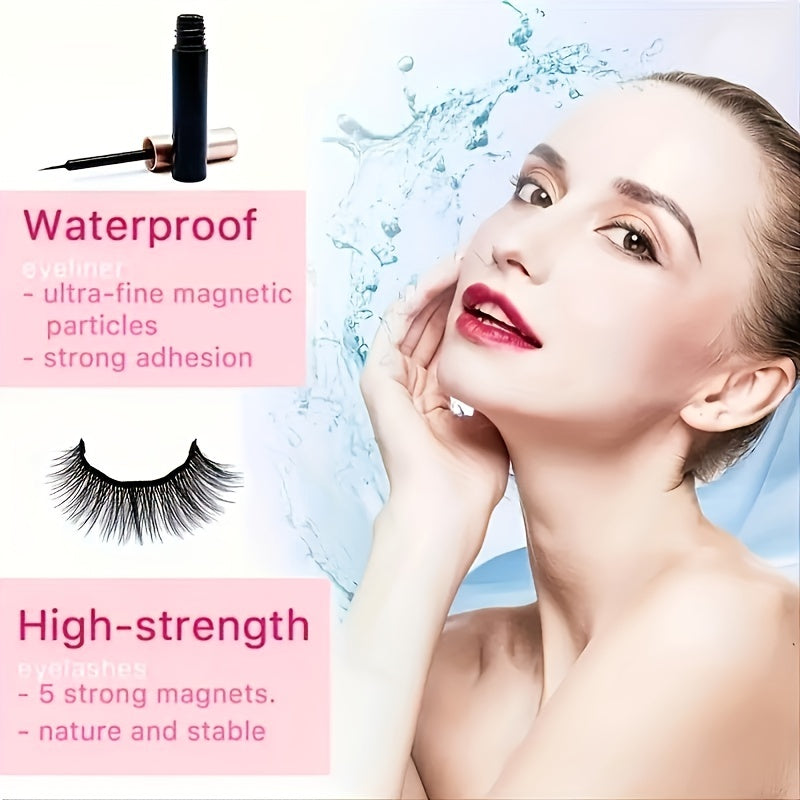 3 Pairs Magnetic Eyelashes 3D Mink Makeup Lashes Set Natural False Lashes