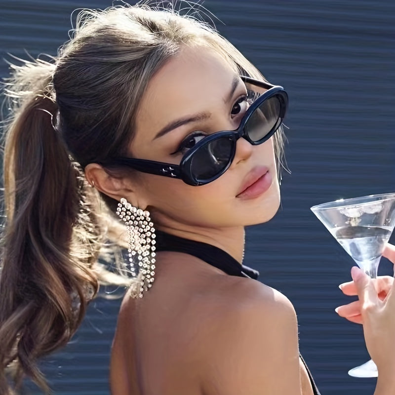 Y2K Oval Sunglasses For Women Men UV400 Sun Shades