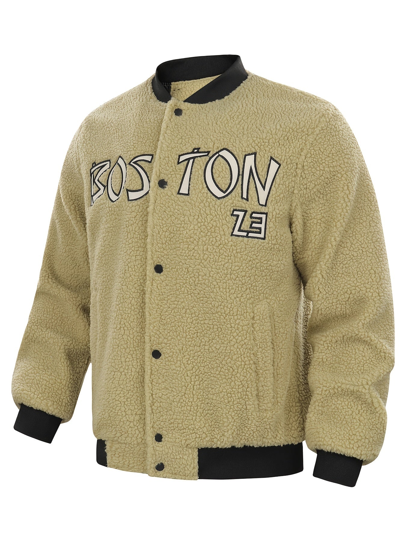 Men's Lamb Wool Winter Baseball Jacket
