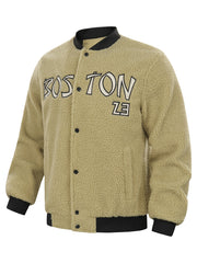 Men's Lamb Wool Winter Baseball Jacket