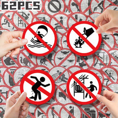 62 Forbidden Marks Theme Stickers for Parties and Back To School