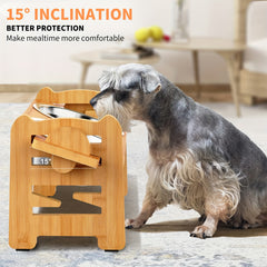 Adjustable Elevated Dog Bowls with 2 Stainless Steel Bowls