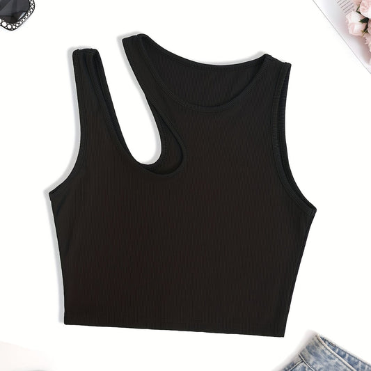 Y2K Ribbed Crop Tank Top Sleeveless Summer Women's Clothing