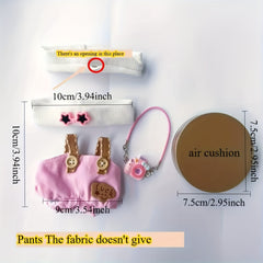 Doll Pendant Clothing Star Eye Overalls hat Set for 5-6 inch Dolls