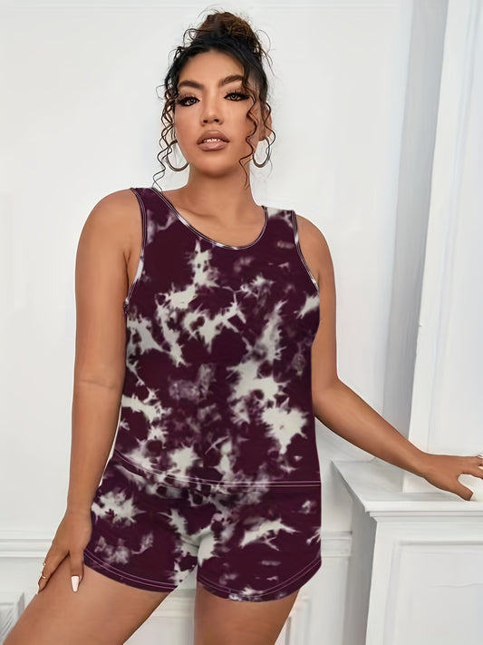  Tie Dye Tank Top & Shorts Pajama Set