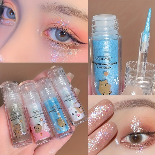 4 Colors Sequin Liquid Eyeshadow Glitter Pearly Finish Makeup