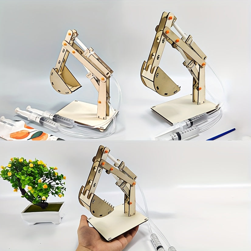 DIY Wooden Excavator Kit STEAM Educational Science Experiment Assembly