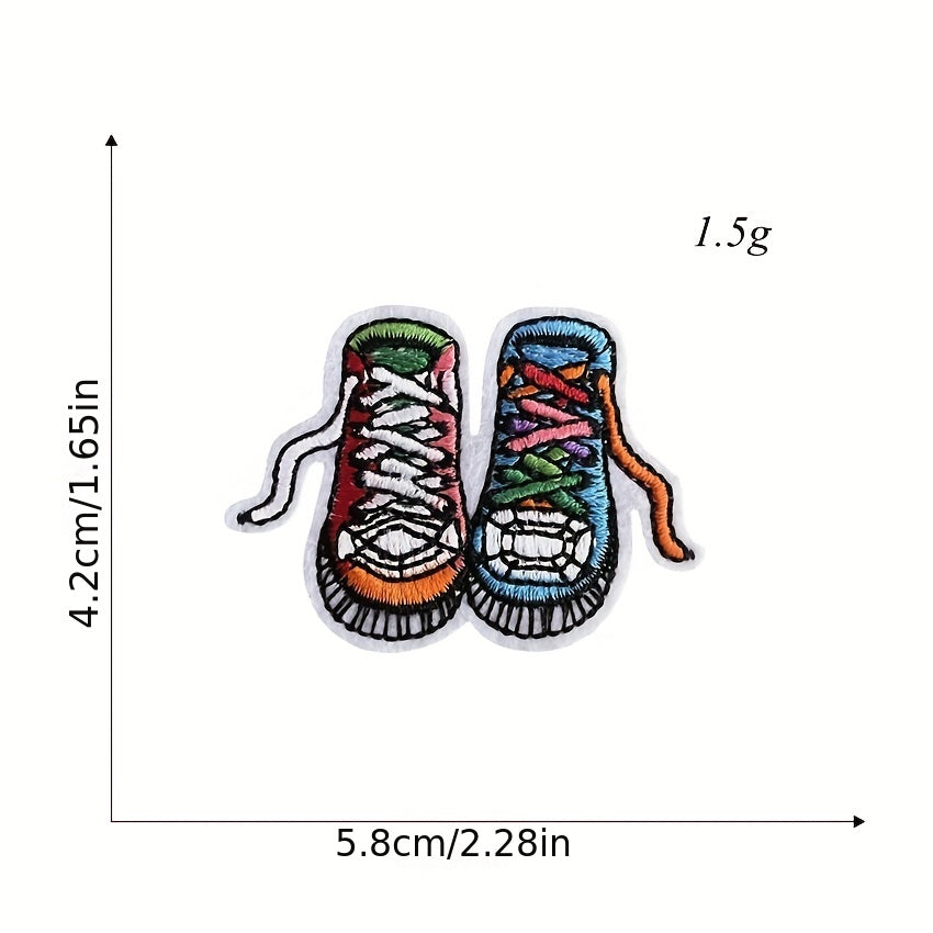 42pcs Cartoon Embroidered Iron On Patches Butterfly Planet Cloth Stickers