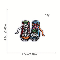 42pcs Cartoon Embroidered Iron On Patches Butterfly Planet Cloth Stickers