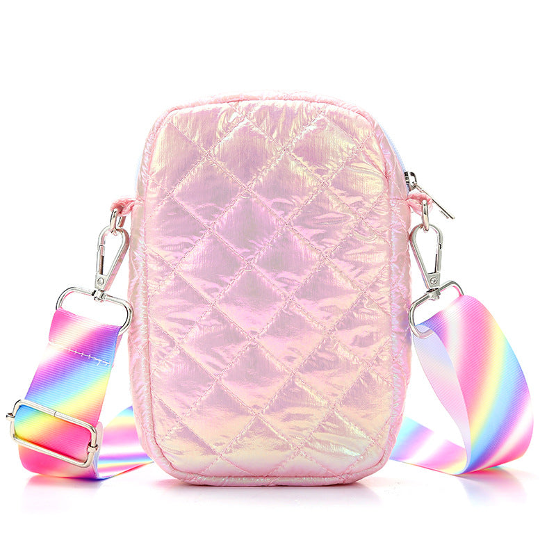 Girls Casual Reflective Crossbody Bag Large Capacity Phone Bag Coin Purse