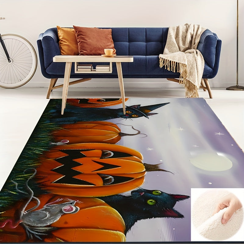 Halloween Pumpkin Rug for Living Room - Anti-Slip Mat