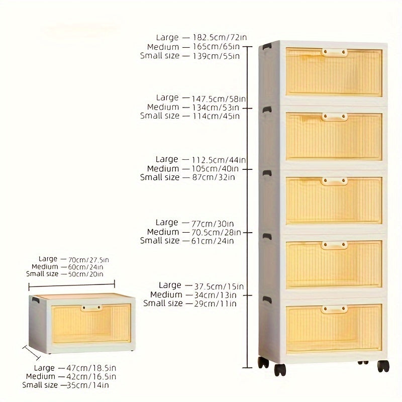 Large Plastic Storage Box With Wheels Stackable Lid Bedroom Living Room Kitchen