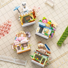 Mini Street View Blocks Build Your Own Dream Shop DIY Models