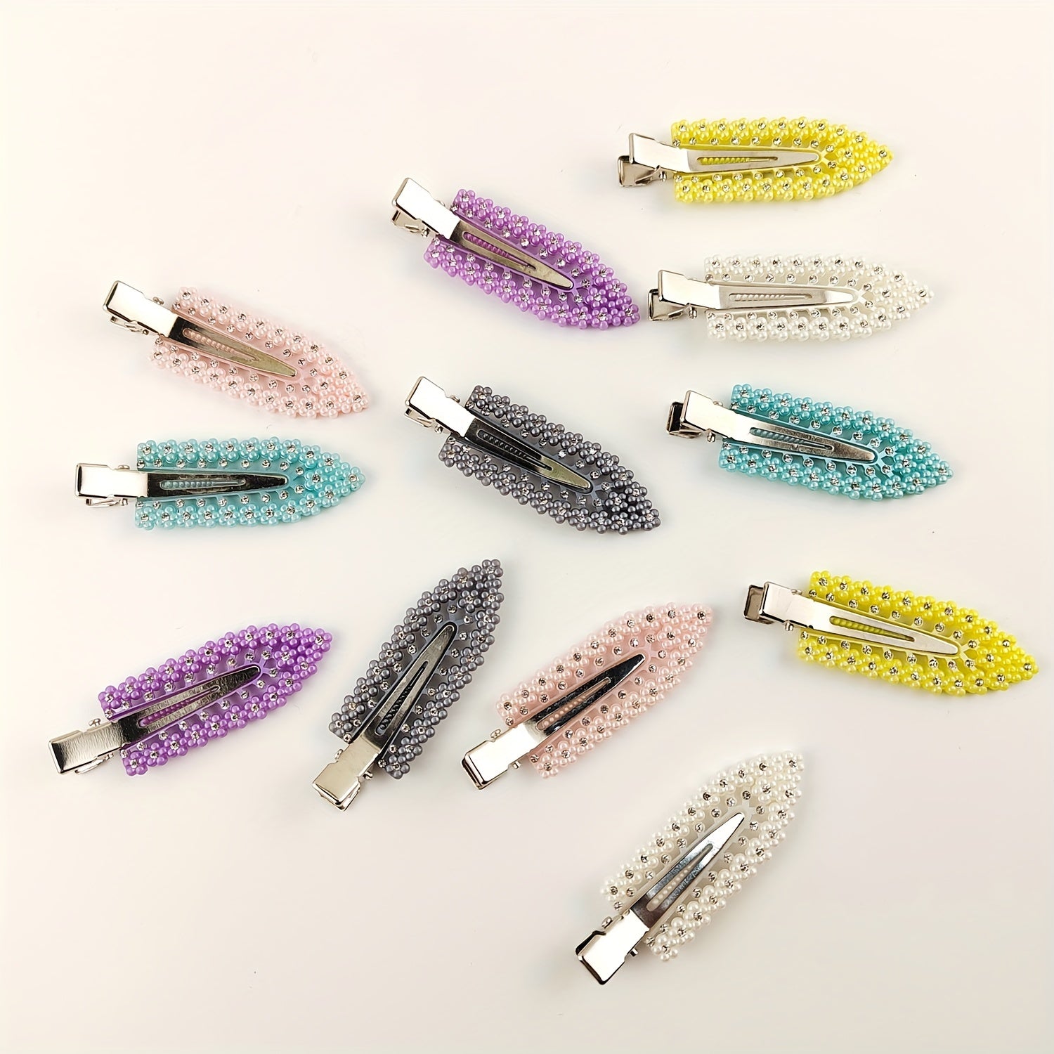 6Pcs Rhinestone No Bend Hair Clips Sparkling Hair Clips Curl Pin Barrette