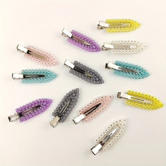 6Pcs Rhinestone No Bend Hair Clips Sparkling Hair Clips Curl Pin Barrette