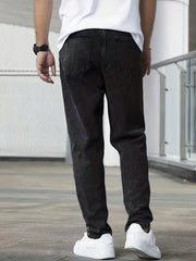 Men's Washed Regular Straight Leg Jeans