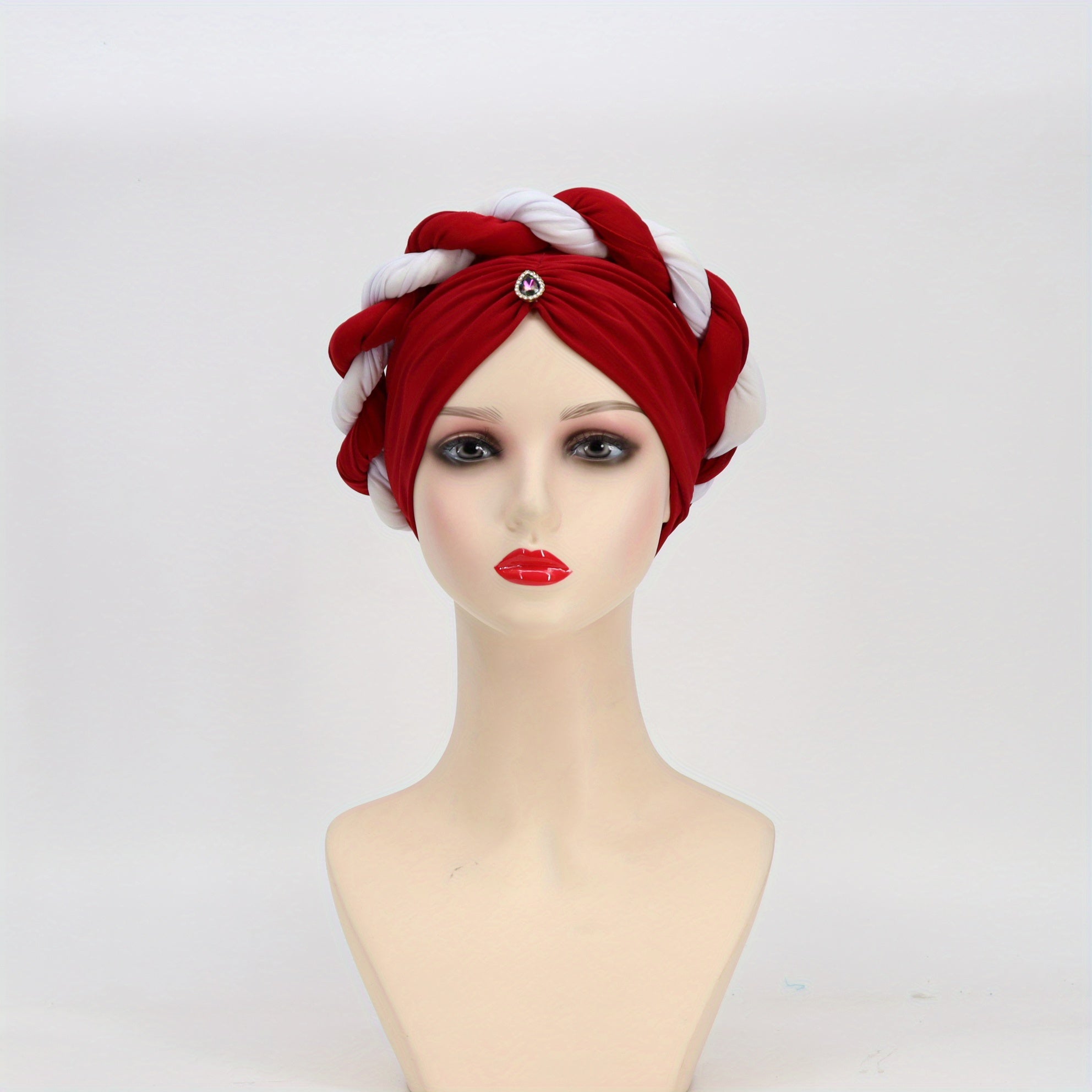 Crystal Pendant Turban Cap Elastic Head Wrap Ramadan Head Scarf