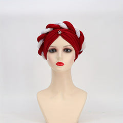 Crystal Pendant Turban Cap Elastic Head Wrap Ramadan Head Scarf