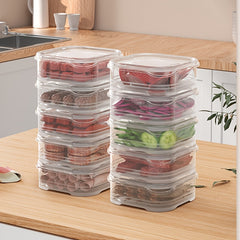 10pcs Clear Plastic Containers for Refrigerator with Lids Food Storage