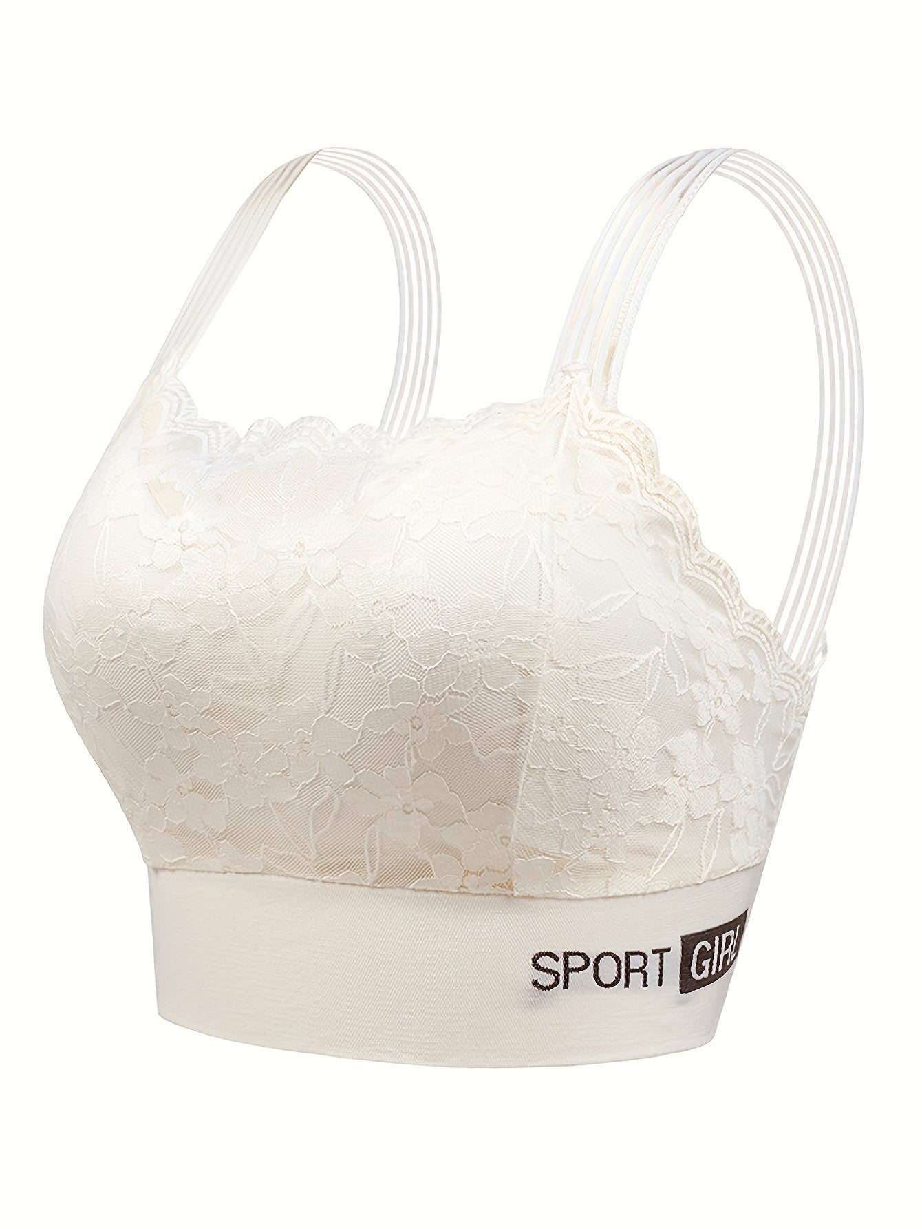 Lace Wireless Bra Scalloped Trim Underwear