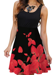 Floral Print Sleeveless Tank Dress Casual Ruched Summer Dress