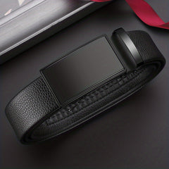 Men's PU Leather Belt Automatic Buckle Business Dress Accessory