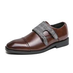 Men's Cap Toe Double Monk Strap Slip On Loafers