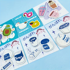 Cartoon Shape Message Stickers - 60 Pieces