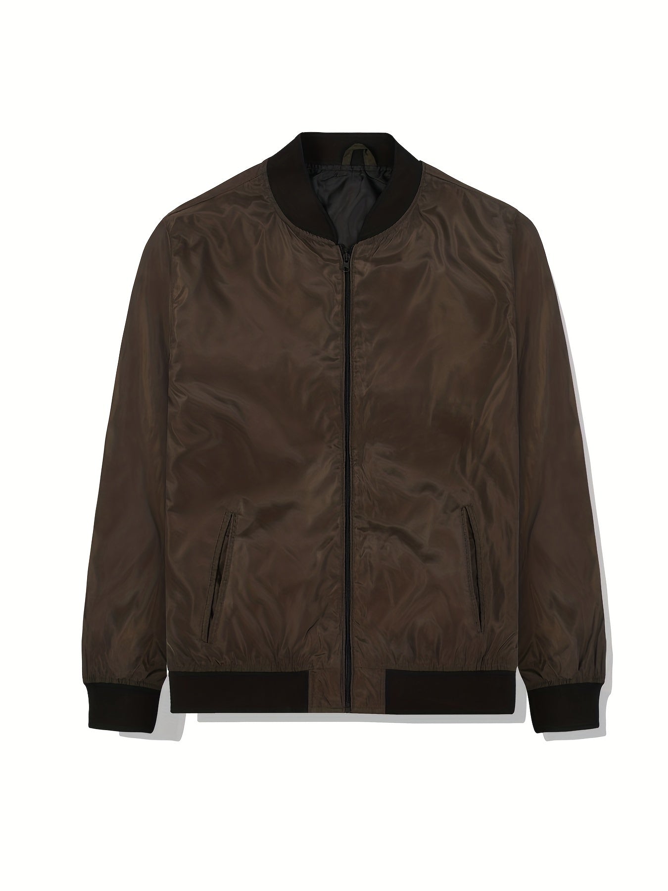 Men's Lightweight Baseball Collar Zipper Jacket Coat