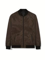 Men's Lightweight Baseball Collar Zipper Jacket Coat