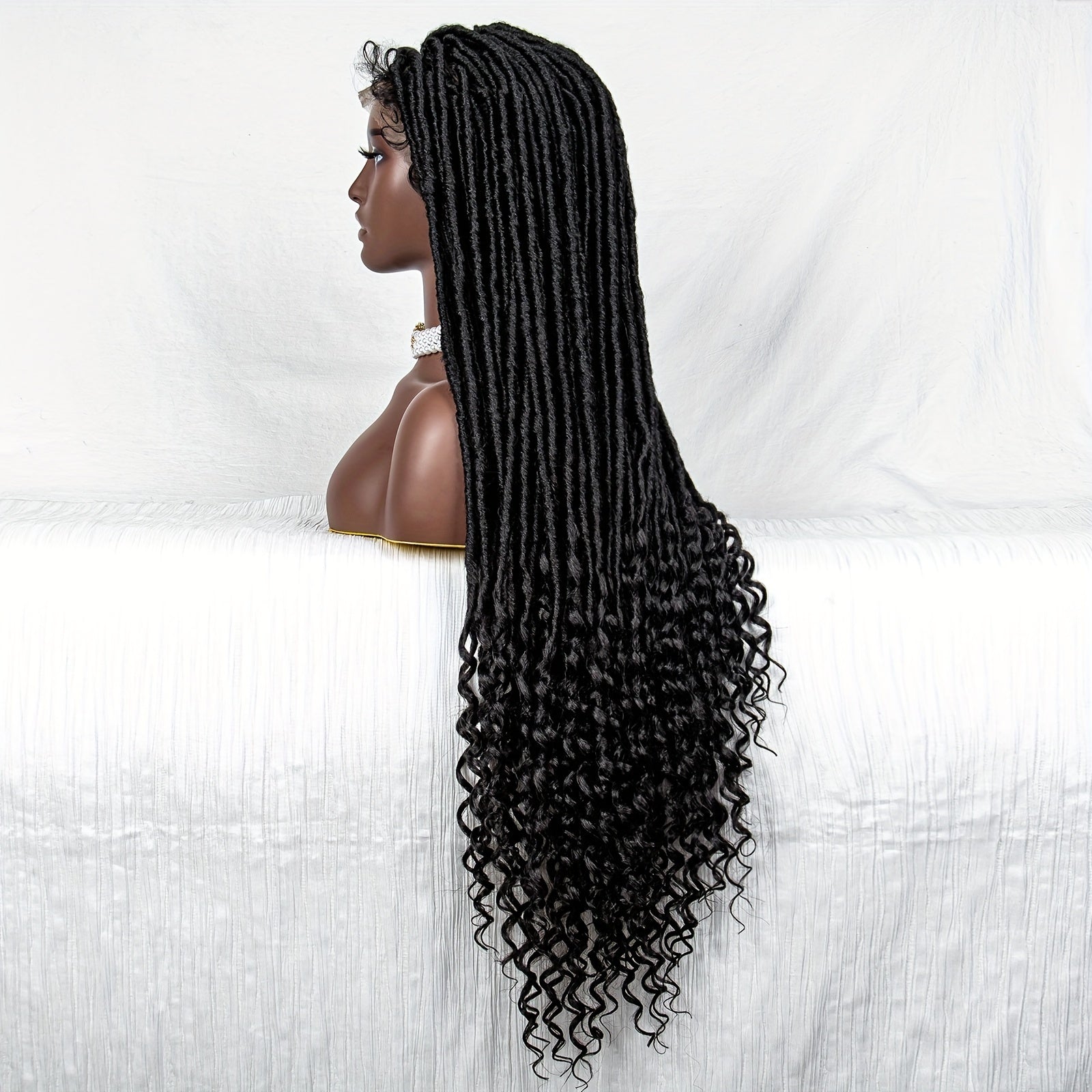 African Braided Spring Twist Lace Wig 86 cm