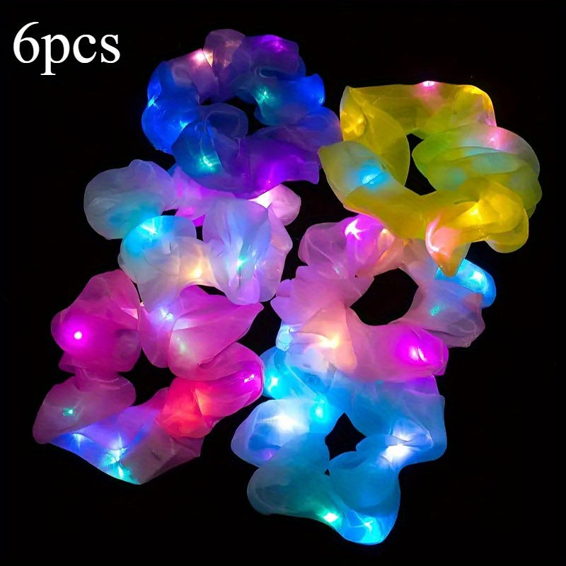 6pcs Elastic Ponytail Holders Vibrant Hair Bands for Women