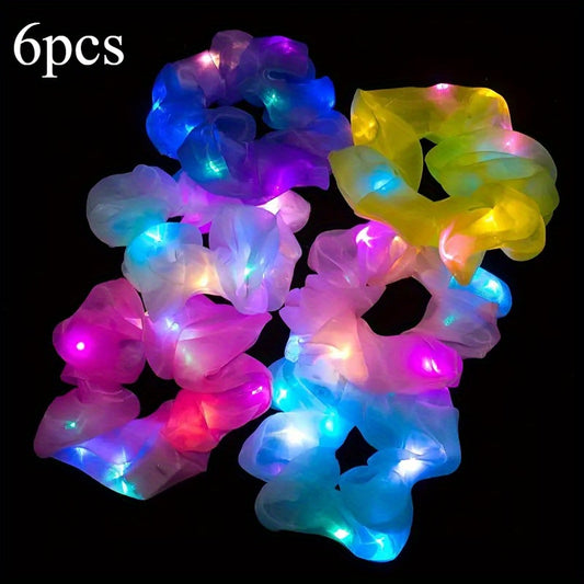 6pcs Elastic Ponytail Holders Vibrant Hair Bands for Women