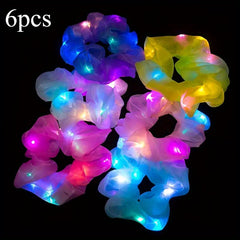 6pcs Elastic Ponytail Holders Vibrant Hair Bands for Women