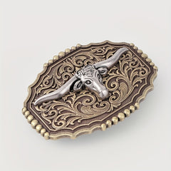 Boho Bull Head Belt Buckle For Women & Men Vintage Western Cowboy