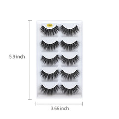 Z'LRAQI BEAUTY 5 pairs Faux Mink False Eyelashes Long Natural and Stylish