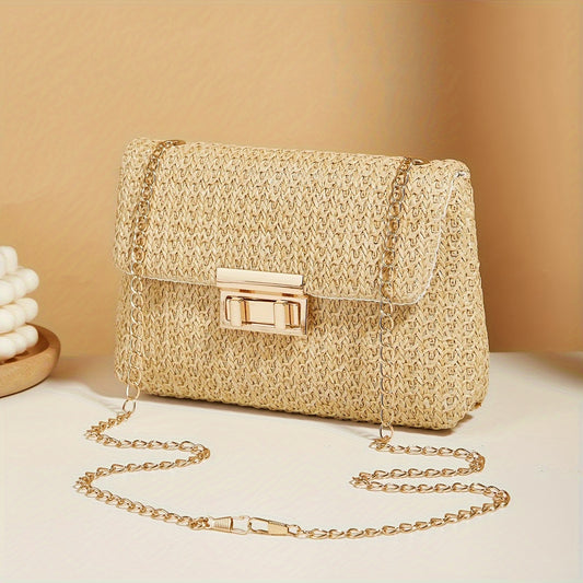 Casual Woven Handbag Solid Daily Shoulder & Crossbody Bag