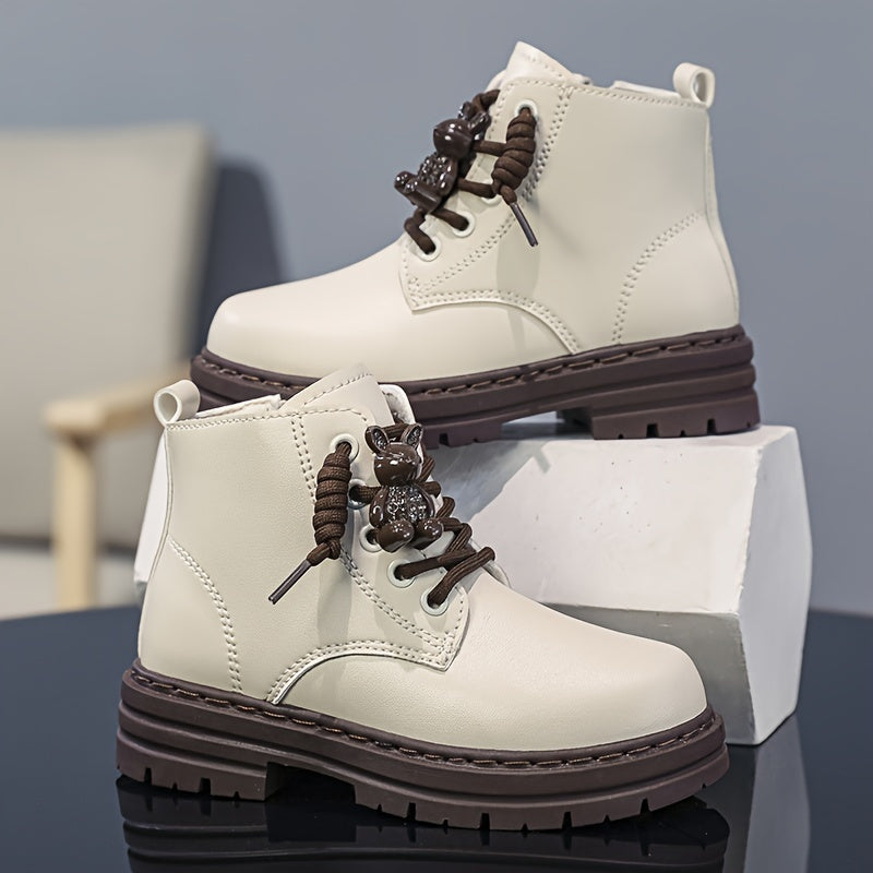 Girl's Cozy Snow Boots with Toy Decor Warm Fleece Lining