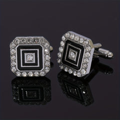 Faux Diamond Button Cufflinks Shirt Cufflinks Versatile Accessories