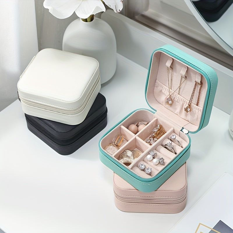 Jewelry Storage Case Portable Zipper Organizer Box