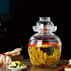 Glass Fermentation Jar with Water Seal Airlock Lid
