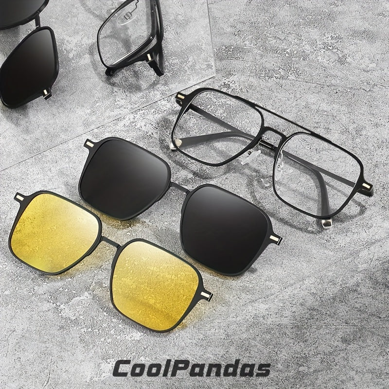 3-in-1 Magnet Clip Sunglasses for Men Women Polarized UV400