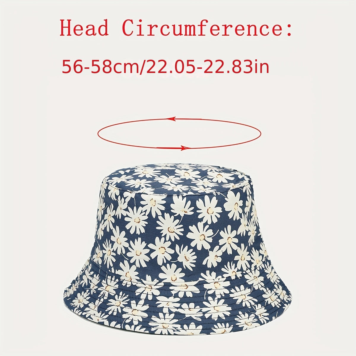Daisy Print Reversible Bucket Hat Small Chrysanthemum Print