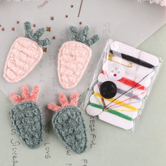 5pcs Plush Carrot Hair Accessories Patches for Girls Clothing Coat DIY
