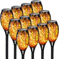 Solar Outdoor Halloween Torch Lights with Flickering Flame Effect