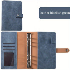 Leather A6 Notebook Binder for Receipts and Change Storage