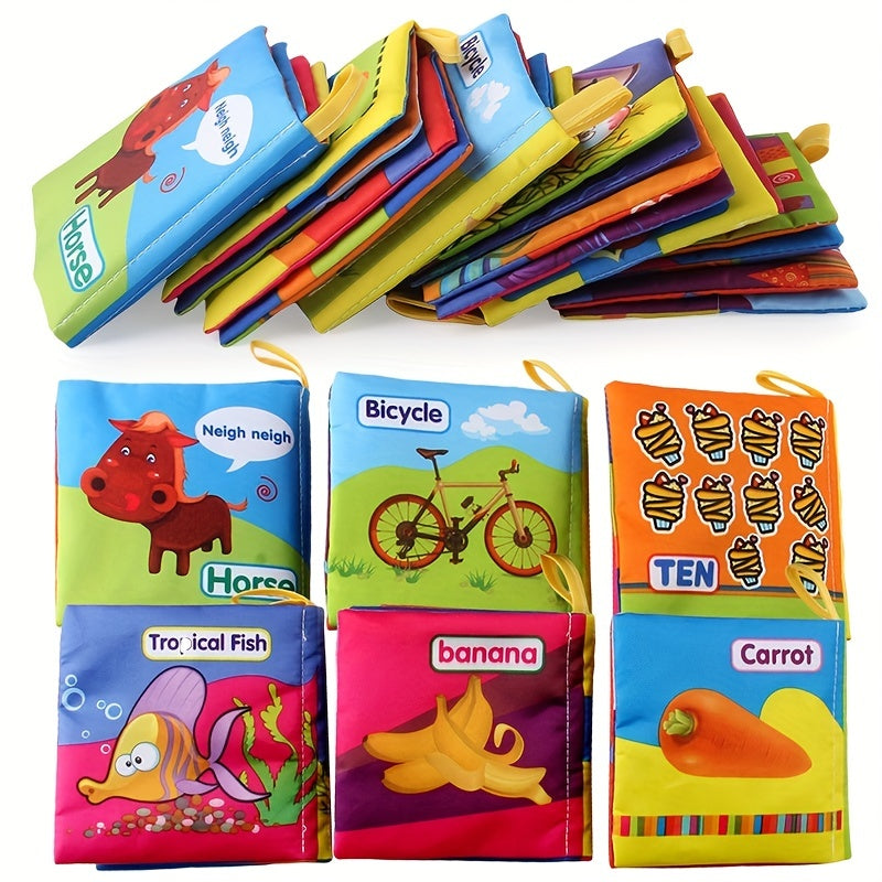 6Pcs Baby Cloth Book Set with Sound Paper