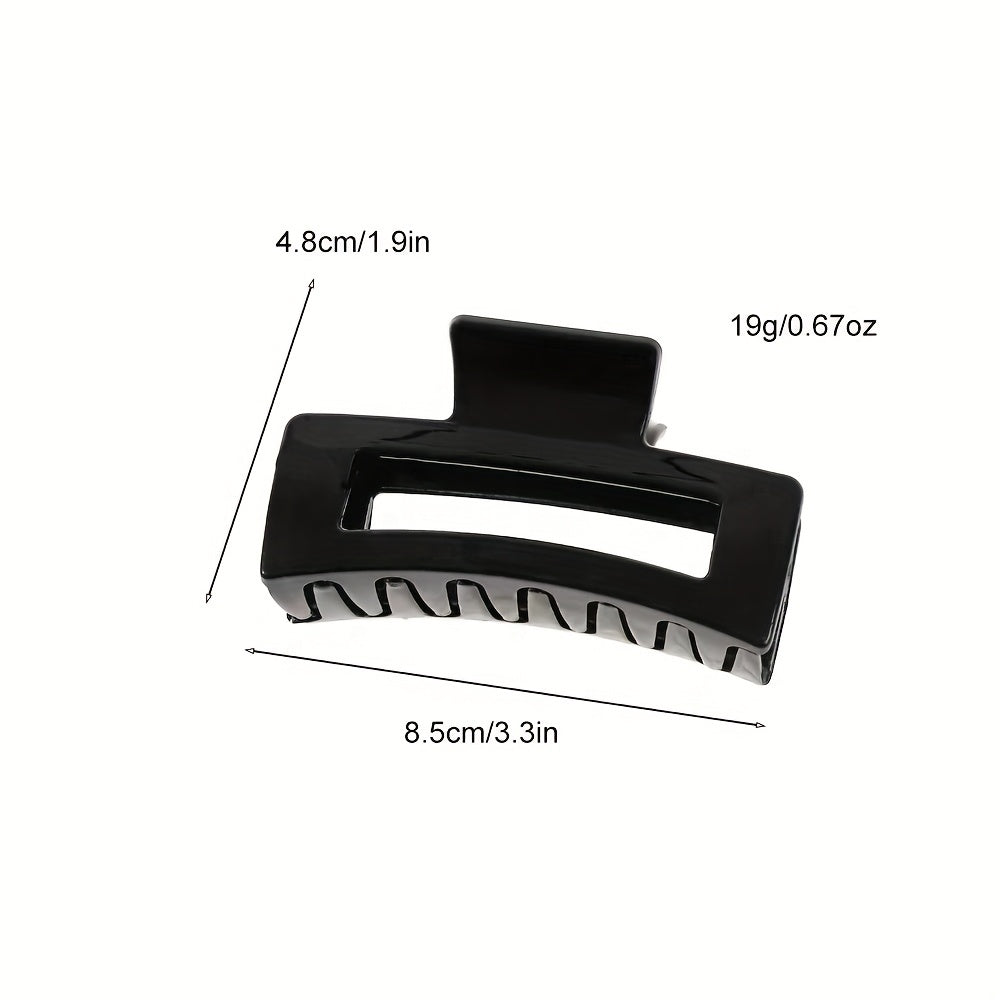 3pcs Rectangle Hair Claw Clip Non Slip Strong Hold Grip Hair Jaw Clip