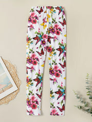 Kid Girl Butterfly Print Silk Leggings for Summer