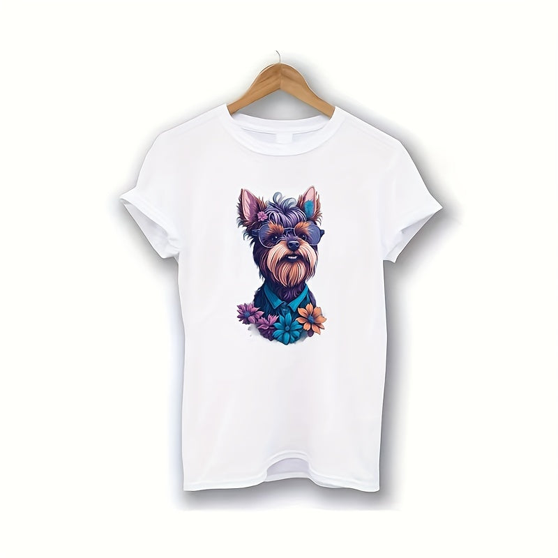1pc Cartoon Dog Heat Transfer Sticker for DIY Clothes & T-Shirts